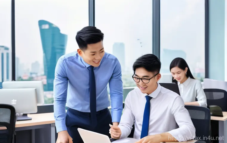 세무조사 대응 방법 - A serene and modern office space in a Vietnamese city. A Vietnamese female entrepreneur, in her late...