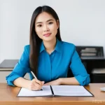 Home 13 부동산 양도차익 신고 - **Prompt:** A young Vietnamese woman in her late 20s or early 30s, dressed in a smart business casua...